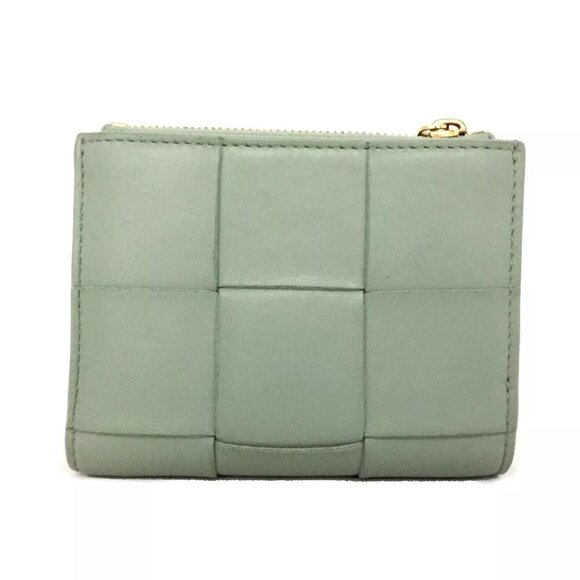 Bottega Veneta Maxi Intrecciato Cassette Lambskin Bifold Wallet Green/4BA1124 - Picture 4 of 8